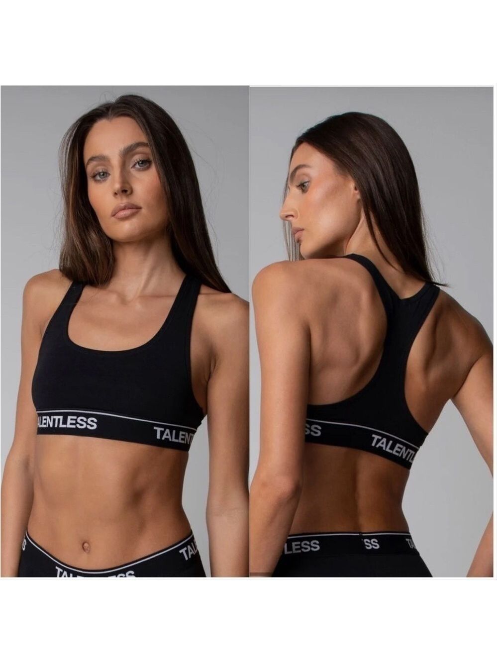 Talentless Black and White Logo Womens Bralette